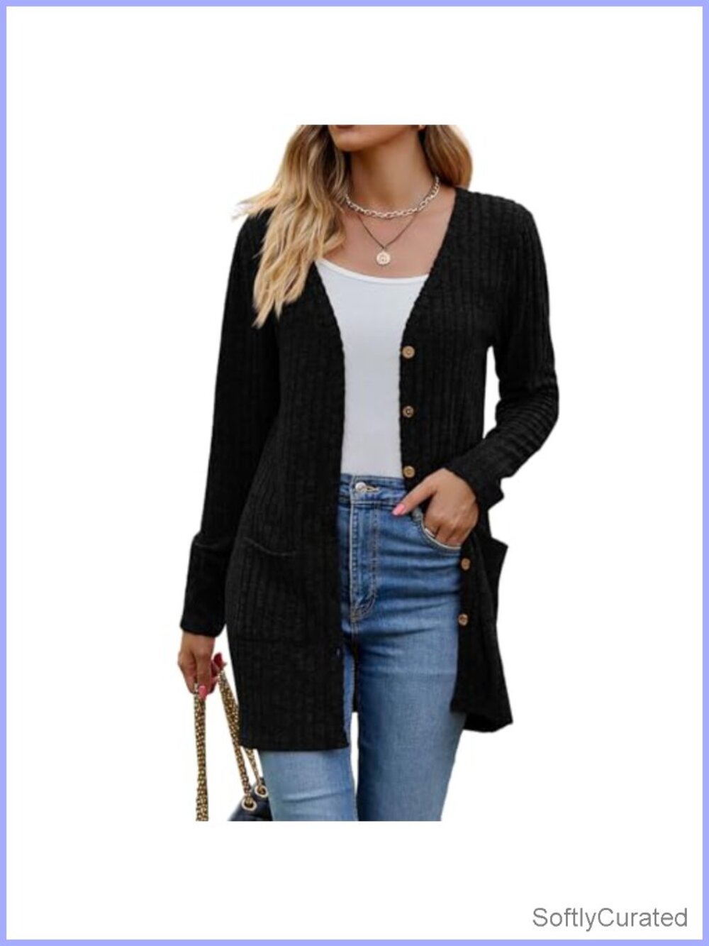 Women's Long Open Front Cardigan Sweater with Pockets Lightweight Layer